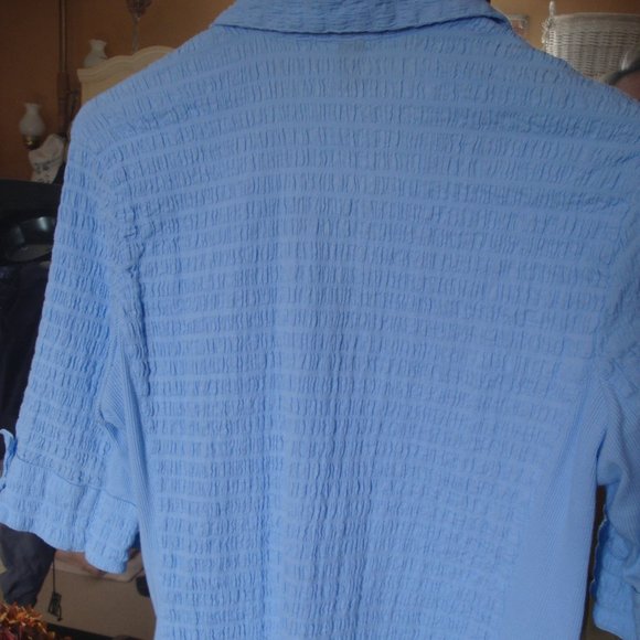 Woman's multi textured stretch shirt M - Picture 4 of 6